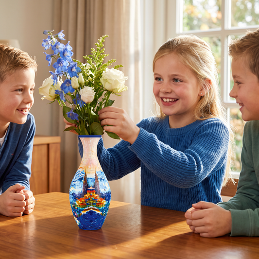 Edel 3D Puzzel Vaas - Geschikt Voor Echte Bloemen