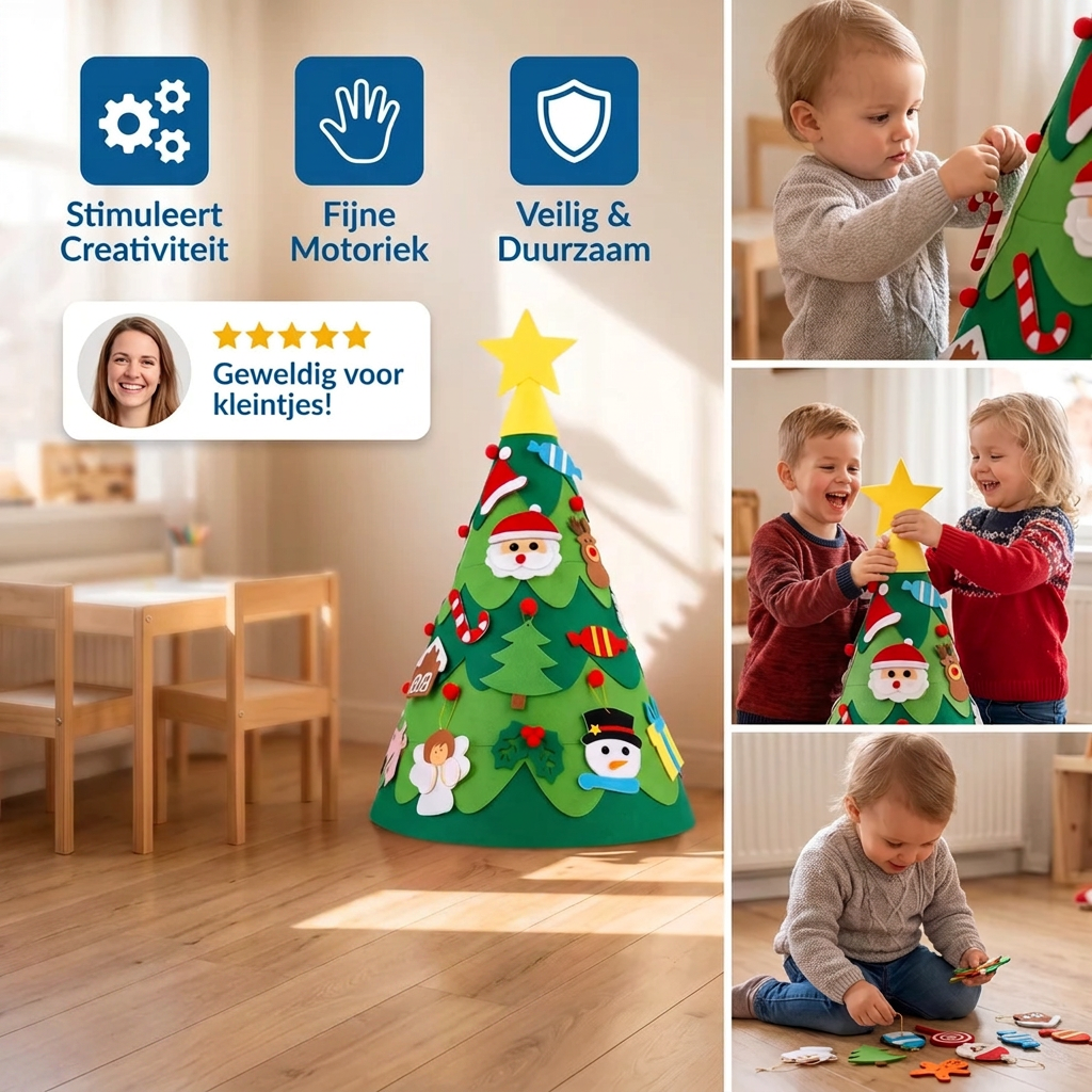 Montessori 3D Vilten Kerstboom