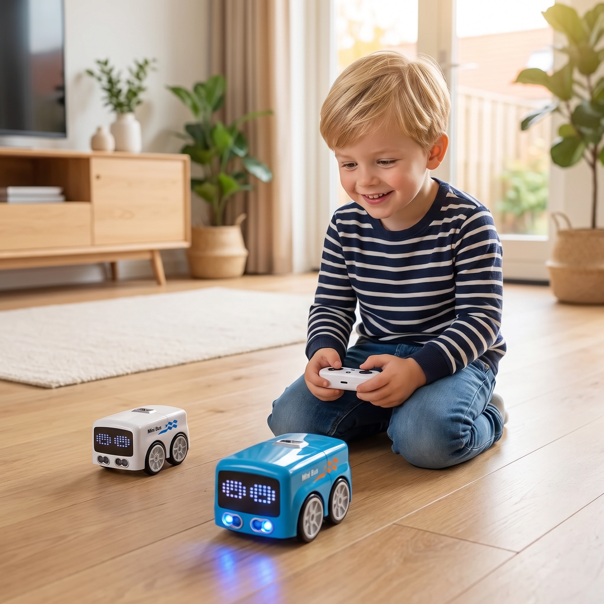 Slimme RC Mini Bus Speelgoed – Auto met Gebarenbesturing & LED-Licht voor Kinderen