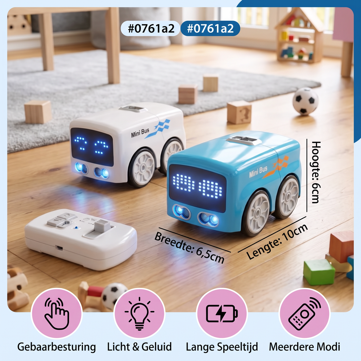 Slimme RC Mini Bus Speelgoed – Auto met Gebarenbesturing & LED-Licht voor Kinderen