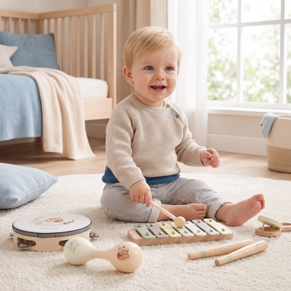 Montessori houten muziekinstrumenten set voor baby's - Sensorisch & muzikaal educatief speelgoed
