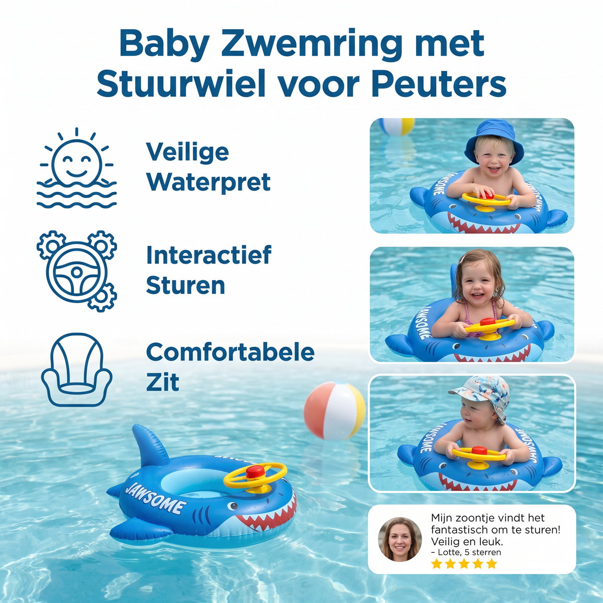 Baby Zwemring met Stuurwiel voor Peuters