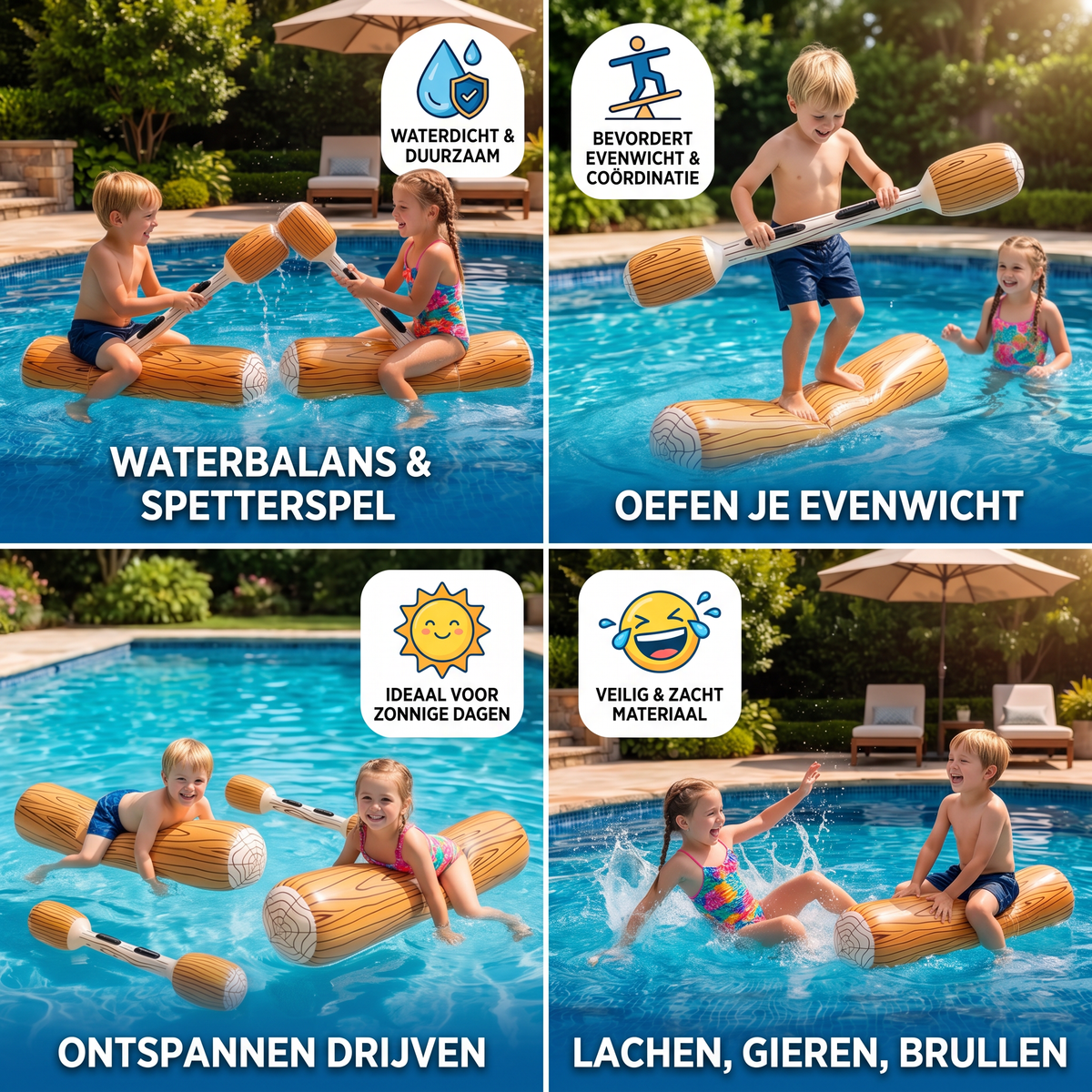 Opblaasbaar Pool Battle Spel voor Kinderen – Waterbalans & Spetterspel