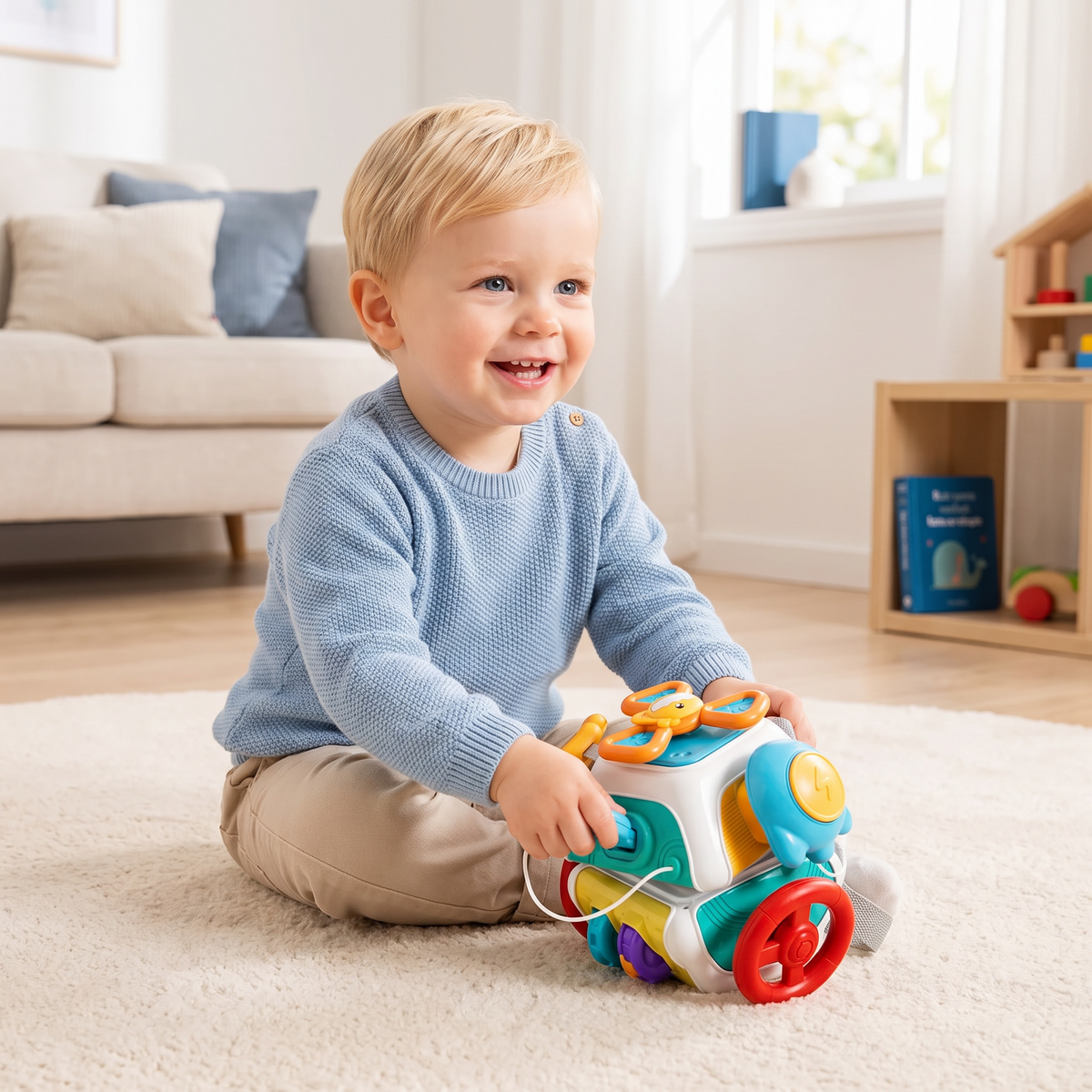 Baby Activiteitenkubus met 10 Activiteiten – Montessori Sensorisch Leerspeelgoed