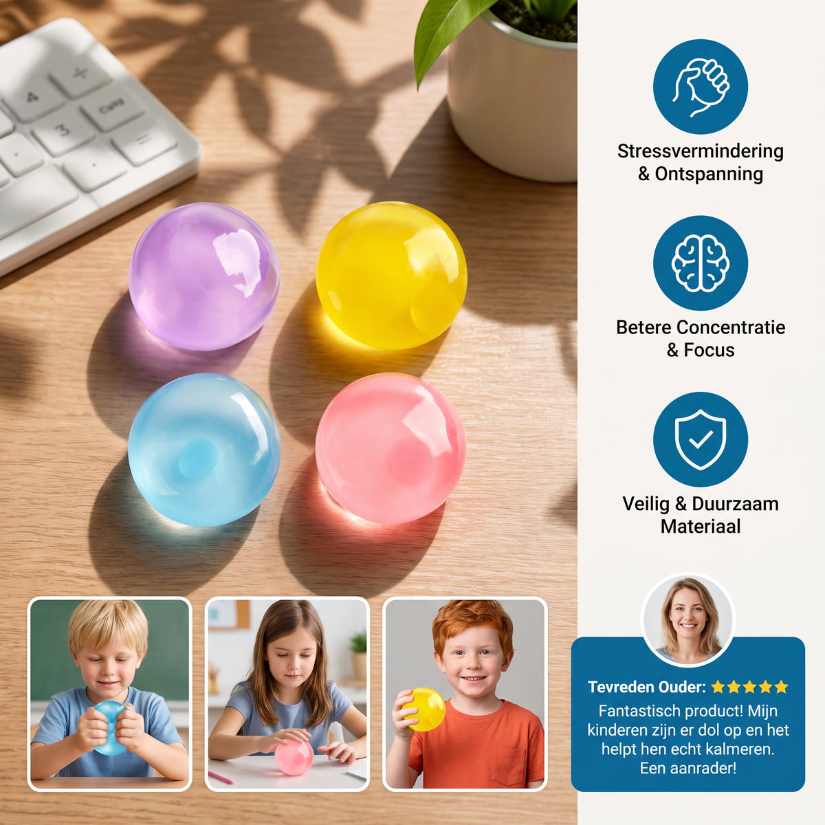 Stressbal Met Kokosolie-Vulling – Zacht & Ontspannend