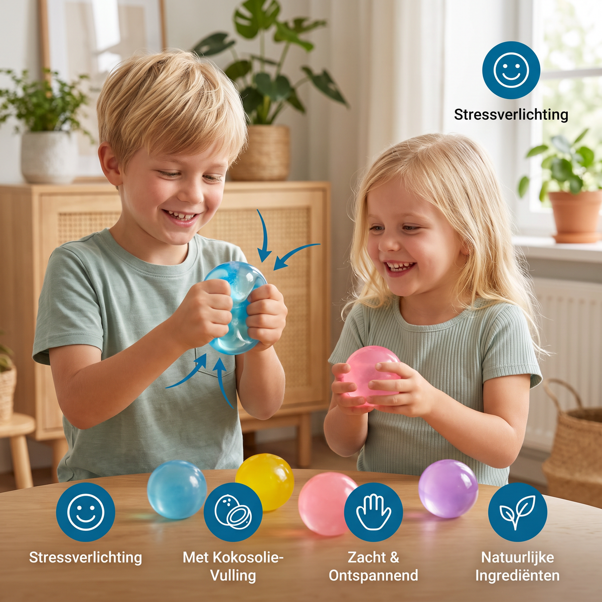 Stressbal Met Kokosolie-Vulling – Zacht & Ontspannend