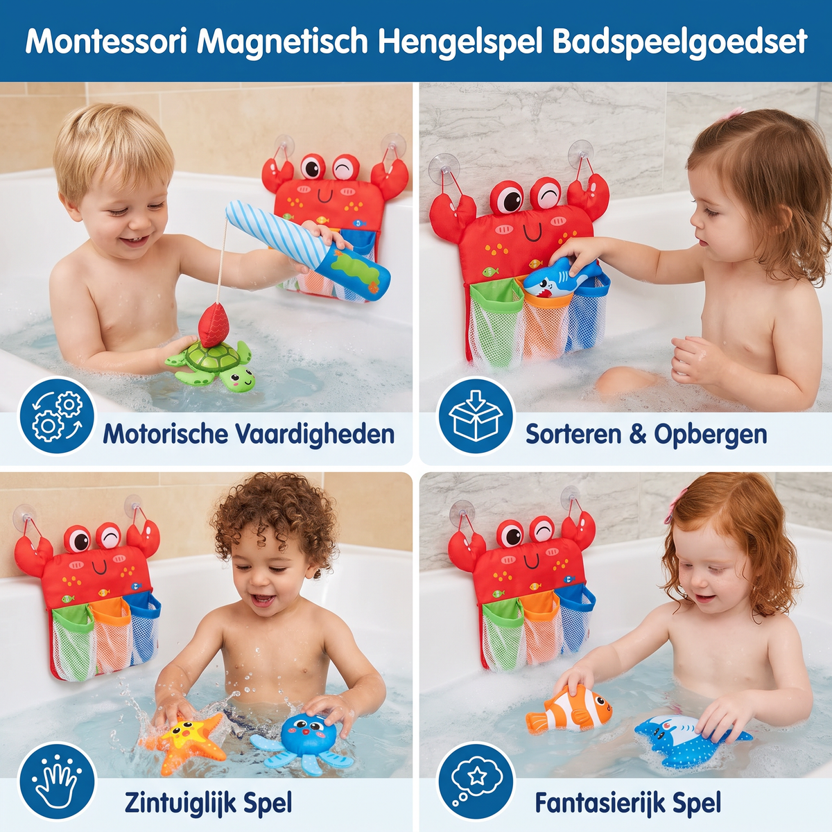 Montessori Magnetisch Hengelspel Badspeelgoedset