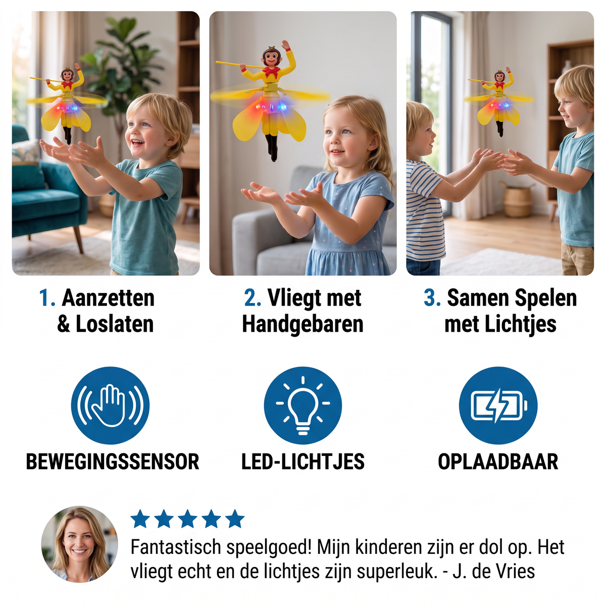 Interactief Vliegend Aap Speelgoed Met Bewegingssensor & LED-Lichtjes