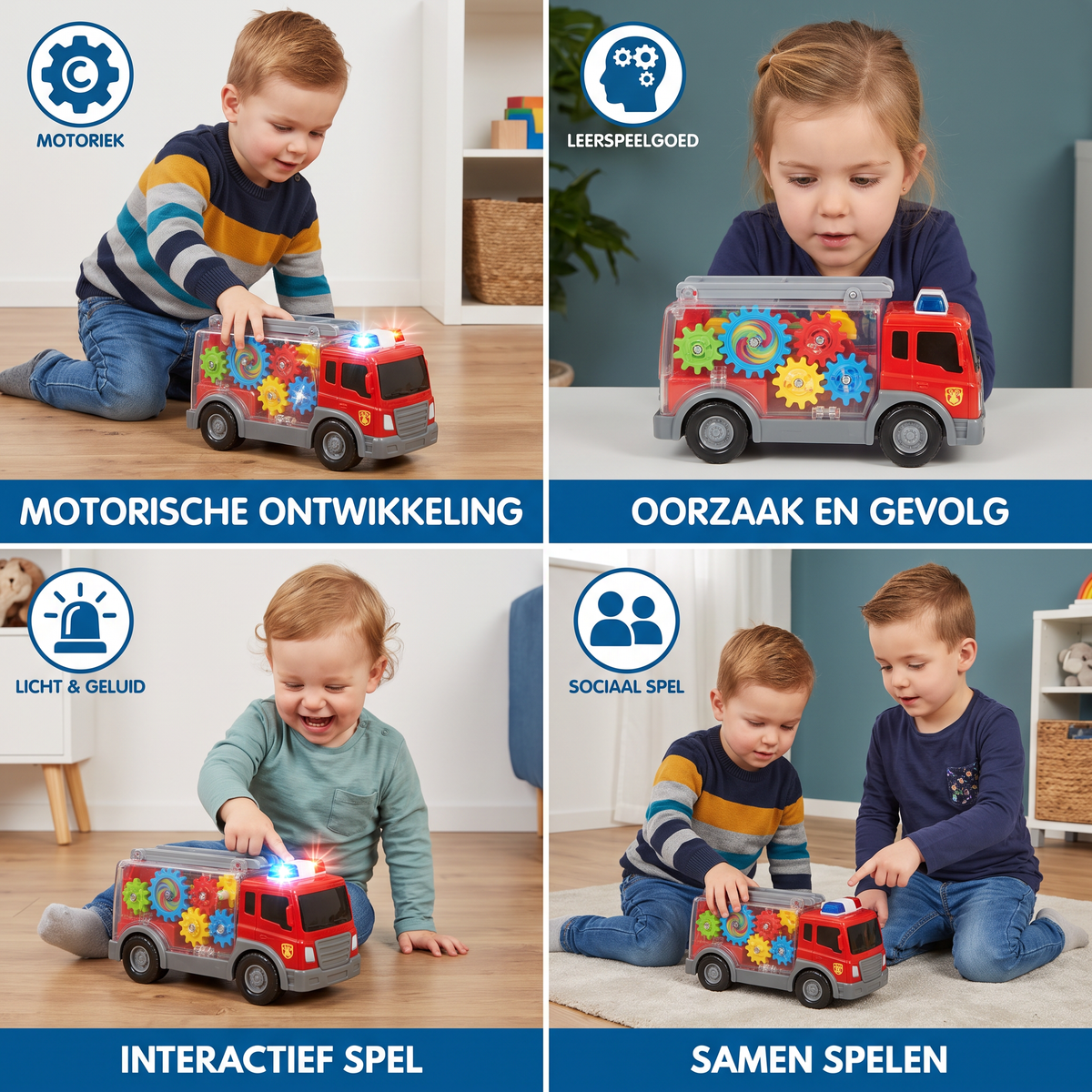 Interactief Brandweerwagen Tandwiel Speelgoed Met Licht