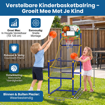 Verstelbare Kinderbasketbalring – Groeit Mee Met Je Kind