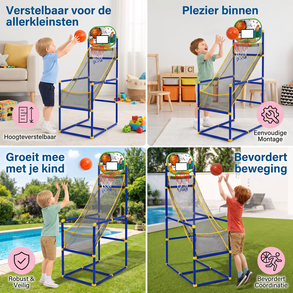 Verstelbare Kinderbasketbalring – Groeit Mee Met Je Kind