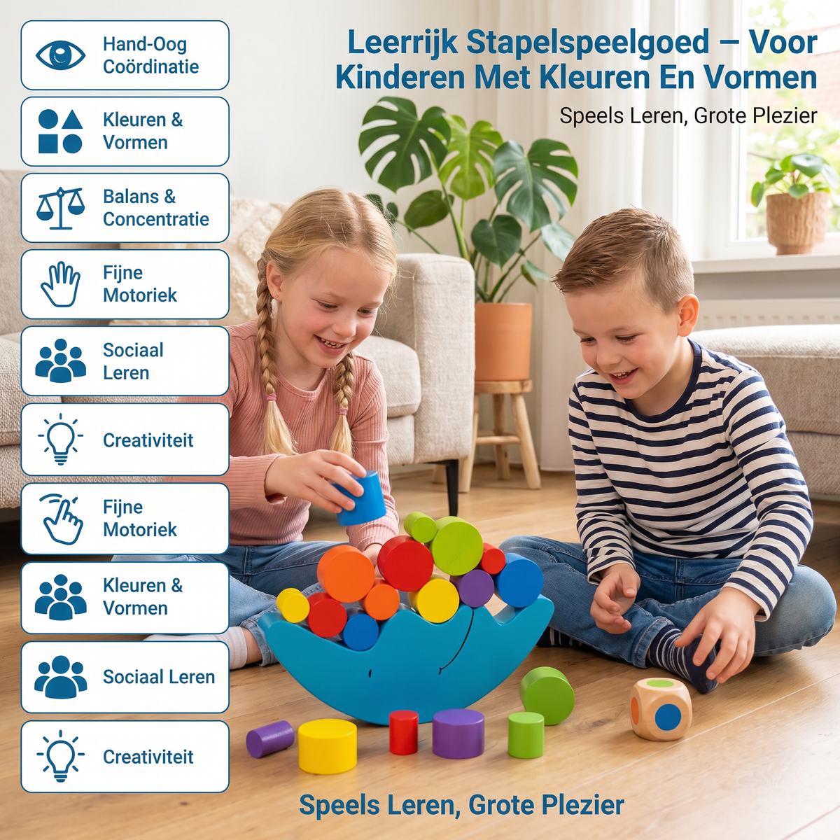 Kleurrijk Stapelspeelgoed – Leerspeelgoed Voor Kinderen Met Kleuren En Vormen
