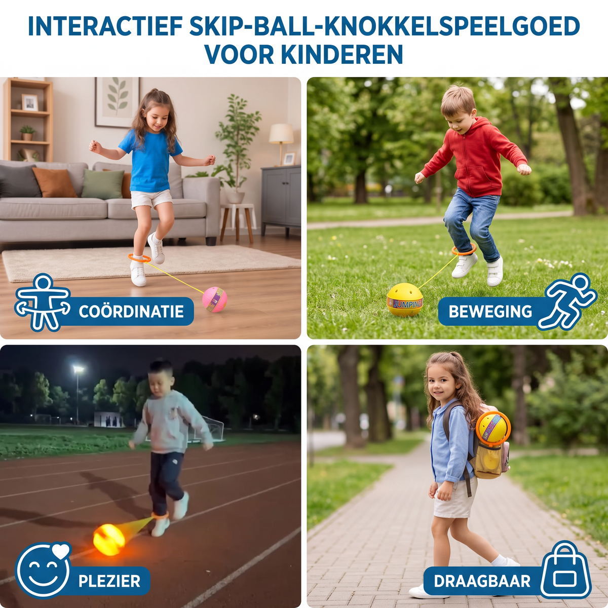 Interactief Skip-Ball-Knokkelspeelgoed Voor Kinderen