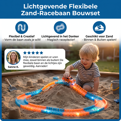 Lichtgevende Flexibele Zand-Racebaan Bouwset Voor Kinderen