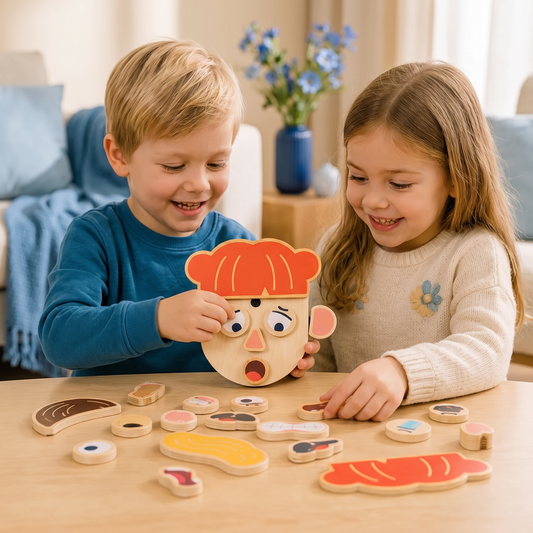 Houten Leerspeelgoed Voor Gezichtsuitdrukkingen & Emoties Voor Kinderen