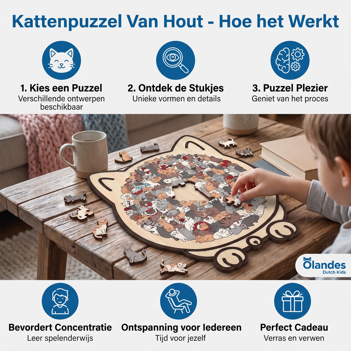 Kattenpuzzel Van Hout