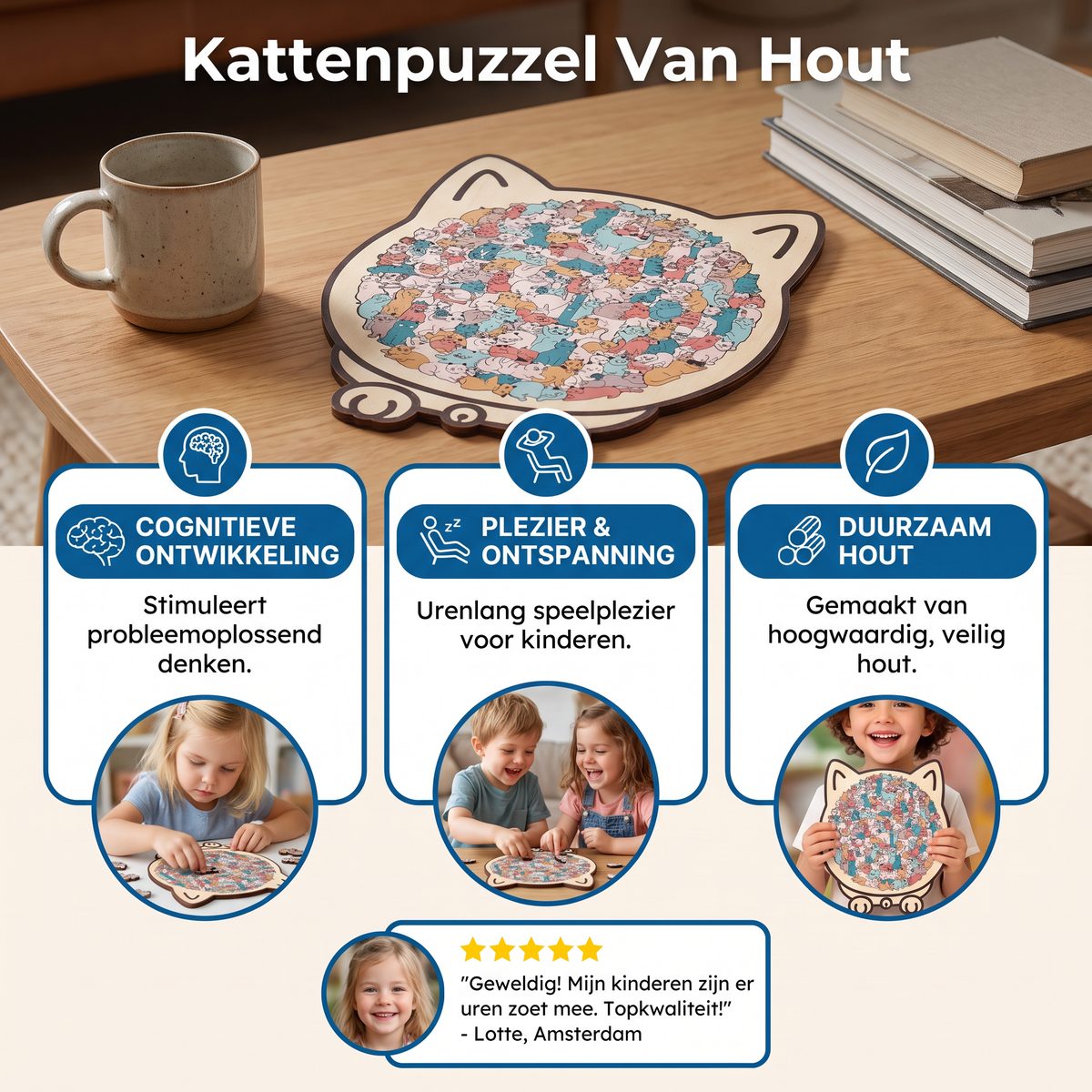 Kattenpuzzel Van Hout