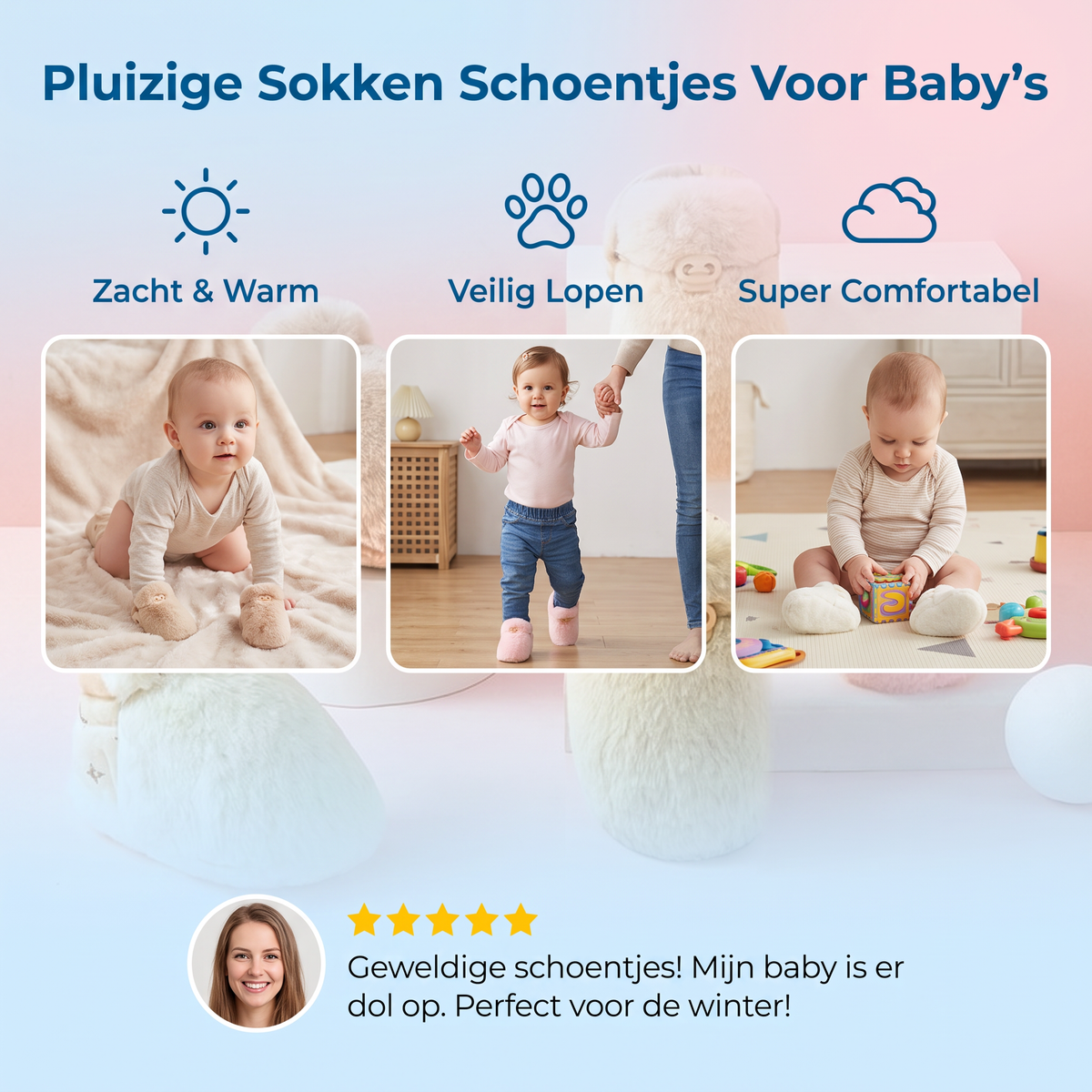 Pluizige Sokken Schoentjes Voor Baby's