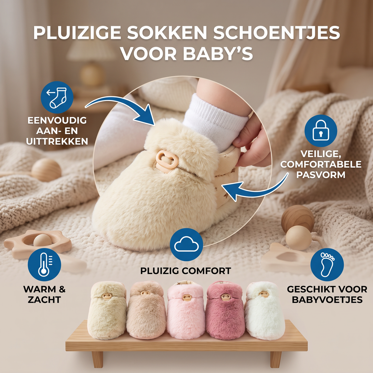 Pluizige Sokken Schoentjes Voor Baby's