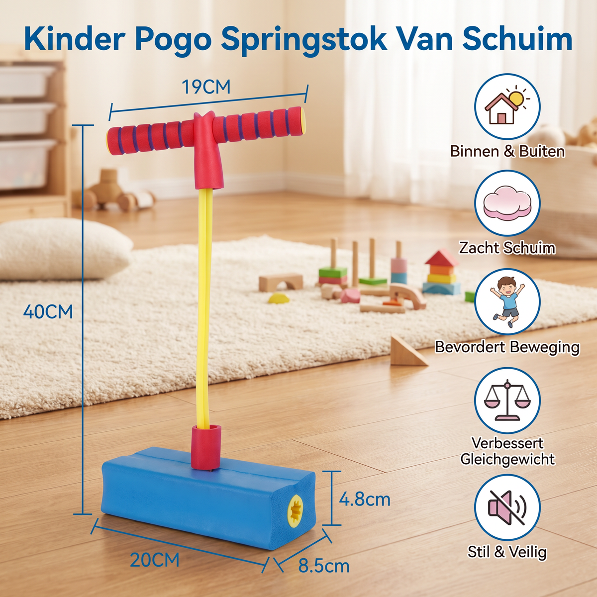 Kinder Pogo Springstok Van Schuim – Spring Speelgoed Voor Binnen En Buiten