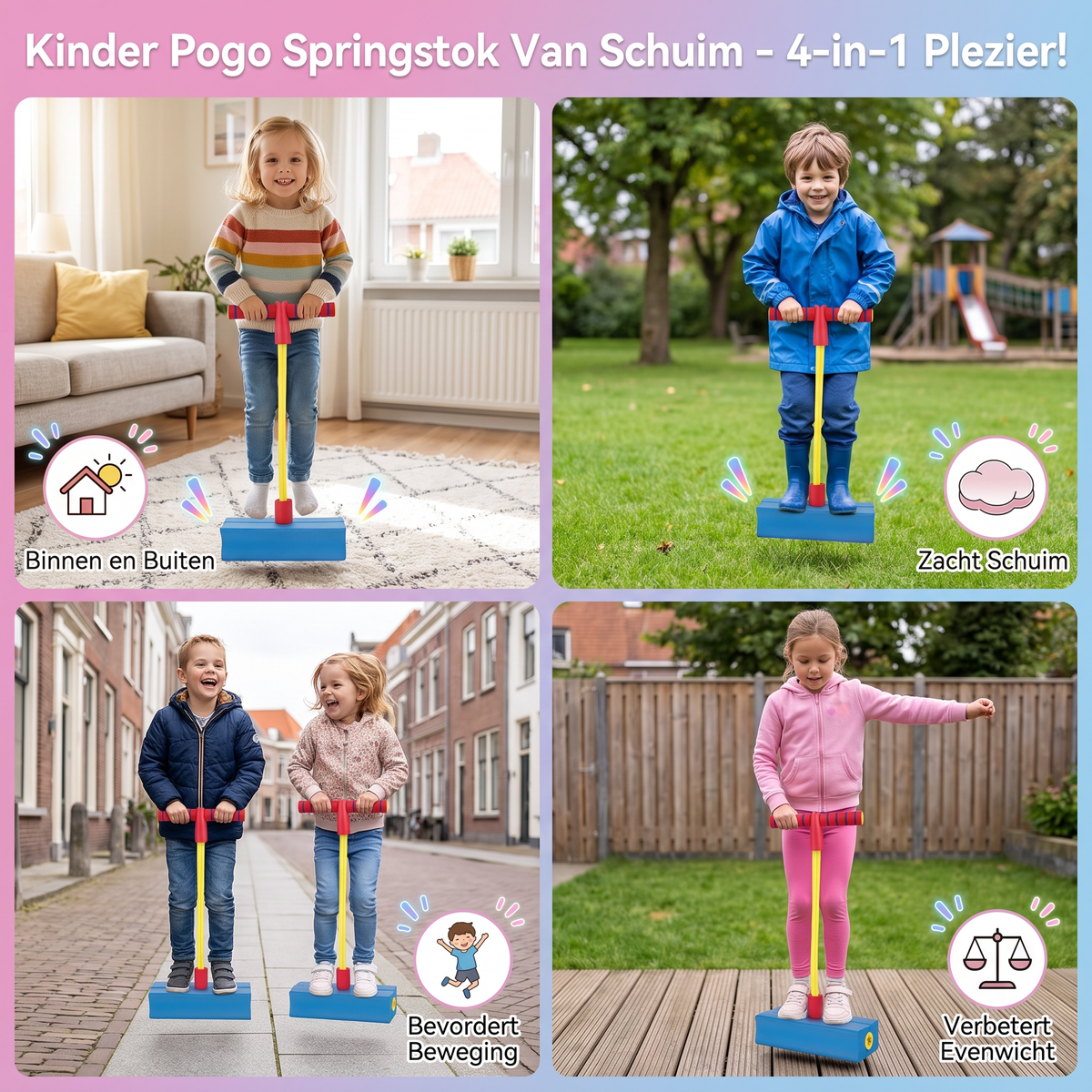 Kinder Pogo Springstok Van Schuim – Spring Speelgoed Voor Binnen En Buiten