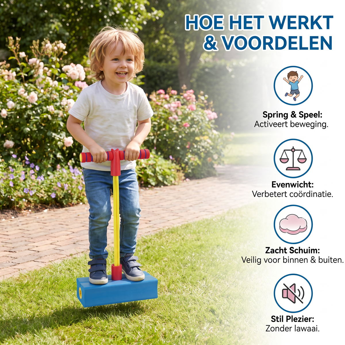 Kinder Pogo Springstok Van Schuim – Spring Speelgoed Voor Binnen En Buiten