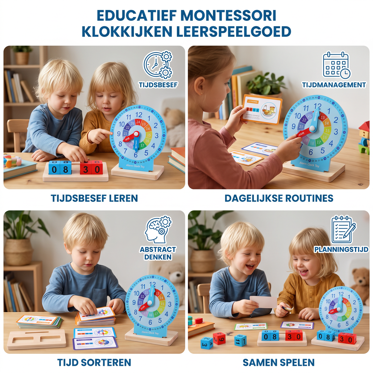 Educatief Montessori Klokkijken Leerspeelgoed