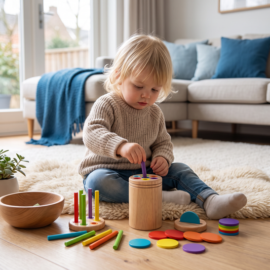 Montessori Houten Speelgoed voor Kinderen – Kleur- & Vormsorteerspel
