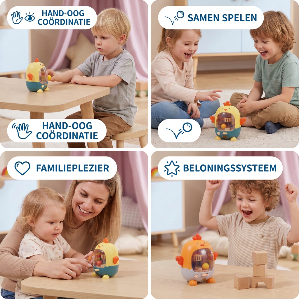Interactief Kippen-Balspel voor Kinderen – Richten, Schieten & Raken Leerspel