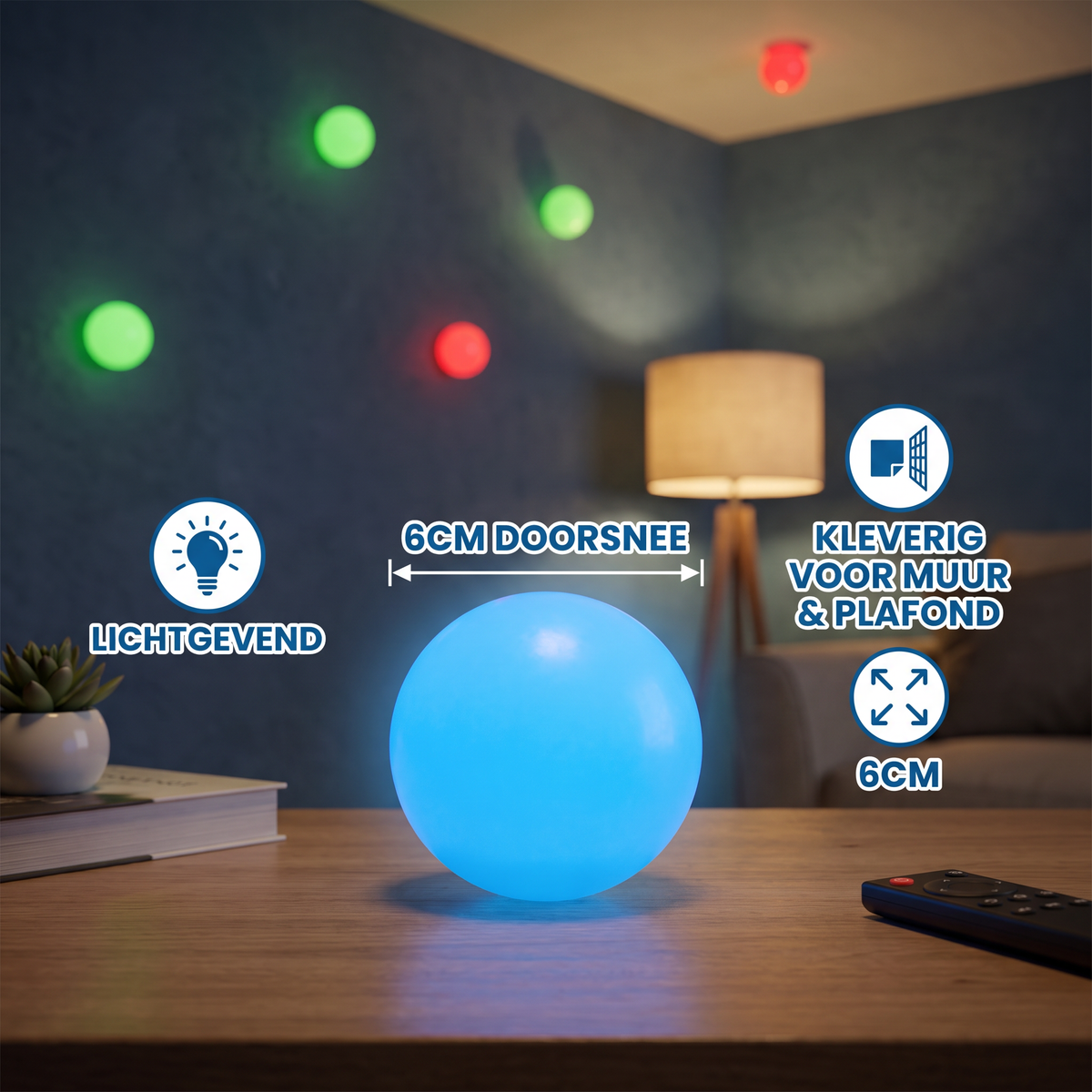 Lichtgevende Sticky Ballen – Werp- & Plakspel voor Muur & Plafond