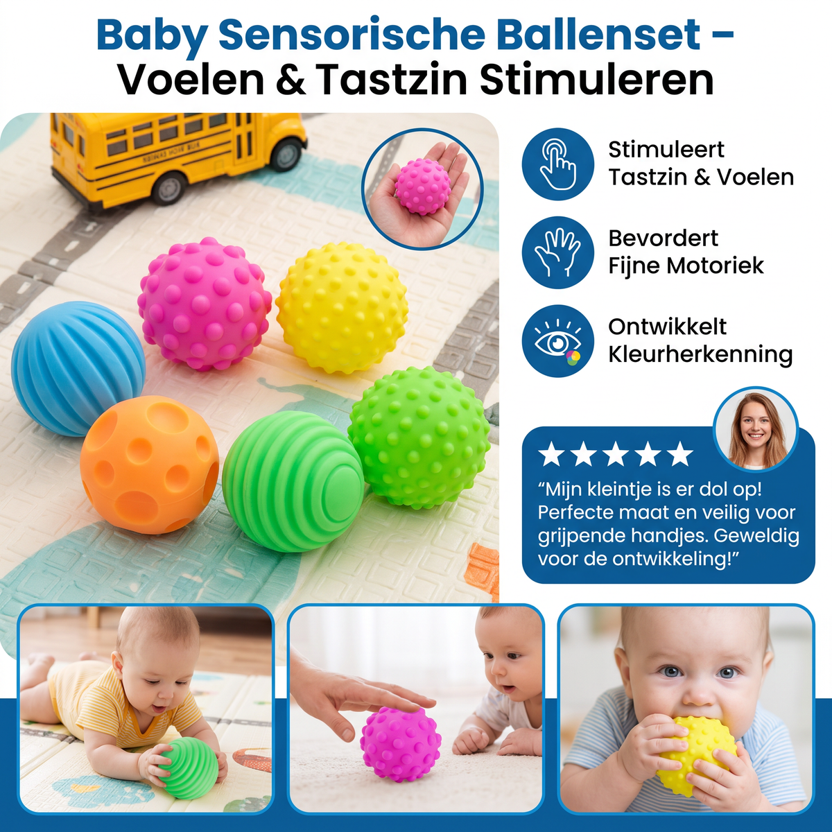 Baby Sensorische Ballenset – Voelen & Tastzin Stimuleren