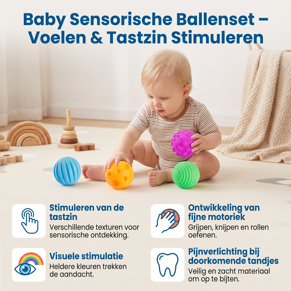 Baby Sensorische Ballenset – Voelen & Tastzin Stimuleren