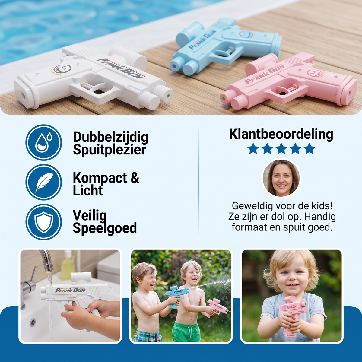 Dubbelzijdig Spuitend Waterpistool voor Kinderen – Mini Waterspeelgoed voor Plezier