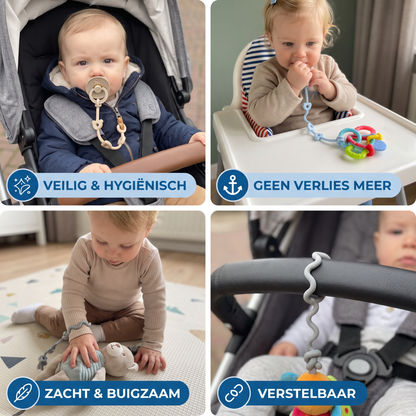 Siliconen Babykoord met Anti-Verliesfunctie – voor Fopspenen & Speelgoed (5 Stuks)