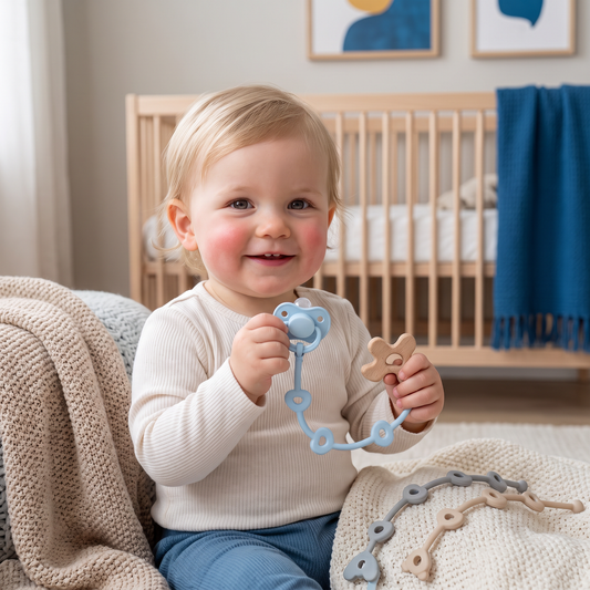 Siliconen Babykoord met Anti-Verliesfunctie – voor Fopspenen & Speelgoed (5 Stuks)