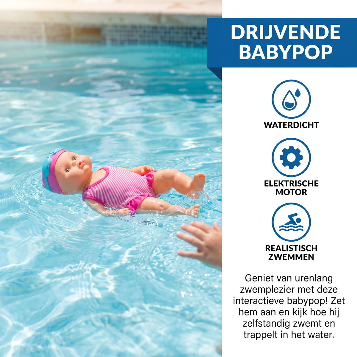 Drijvende Babypop – Waterdicht Elektrisch Zwembadsspeelgoed voor Kinderen