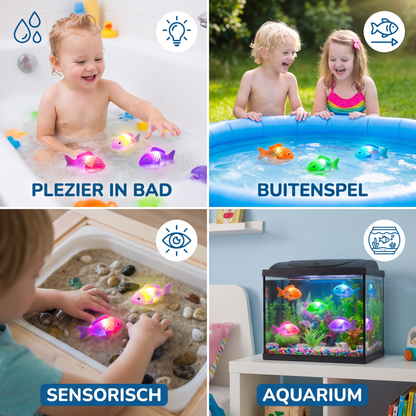 LED Zwemvis Speelset – Automatisch Geactiveerde Lichtgevende Vissen voor Zwembad & Bad