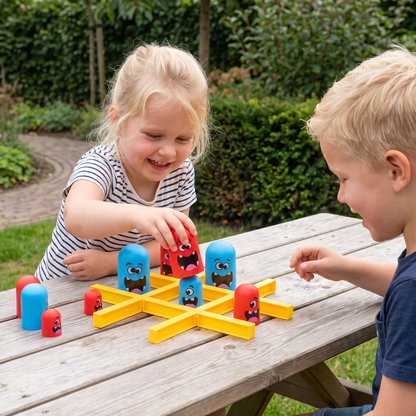 Monster-Tic-Tac-Toe Bordspel voor Kinderen – Leuk Strategisch Spel voor 2 Spelers