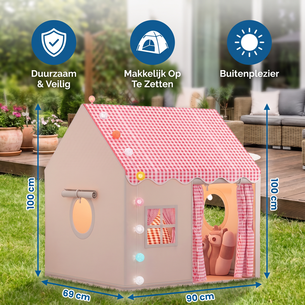 Kinderspeeltent met Ruitjesdak