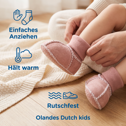 Gefütterte Baby-Winter-Sockenschuhe in Wildlederoptik