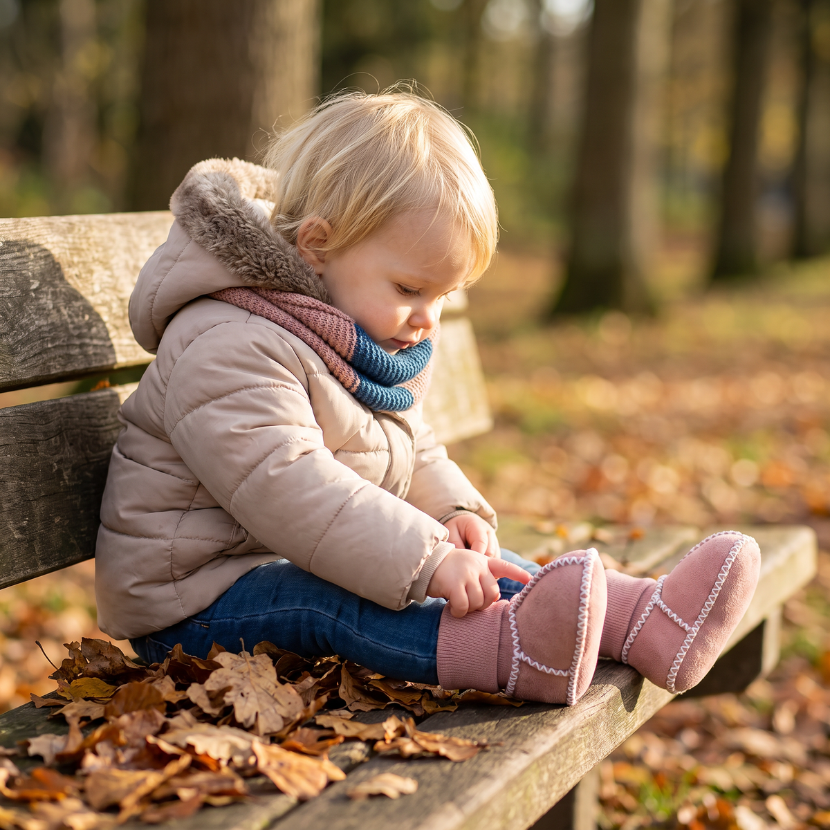 Gefütterte Baby-Winter-Sockenschuhe in Wildlederoptik
