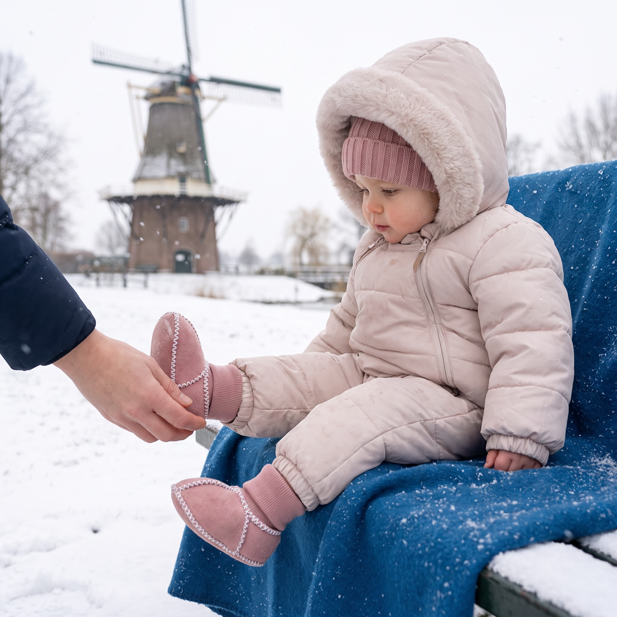 Gefütterte Baby-Winter-Sockenschuhe in Wildlederoptik