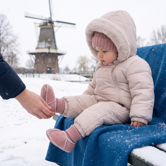 Gefütterte Baby-Winter-Sockenschuhe in Wildlederoptik