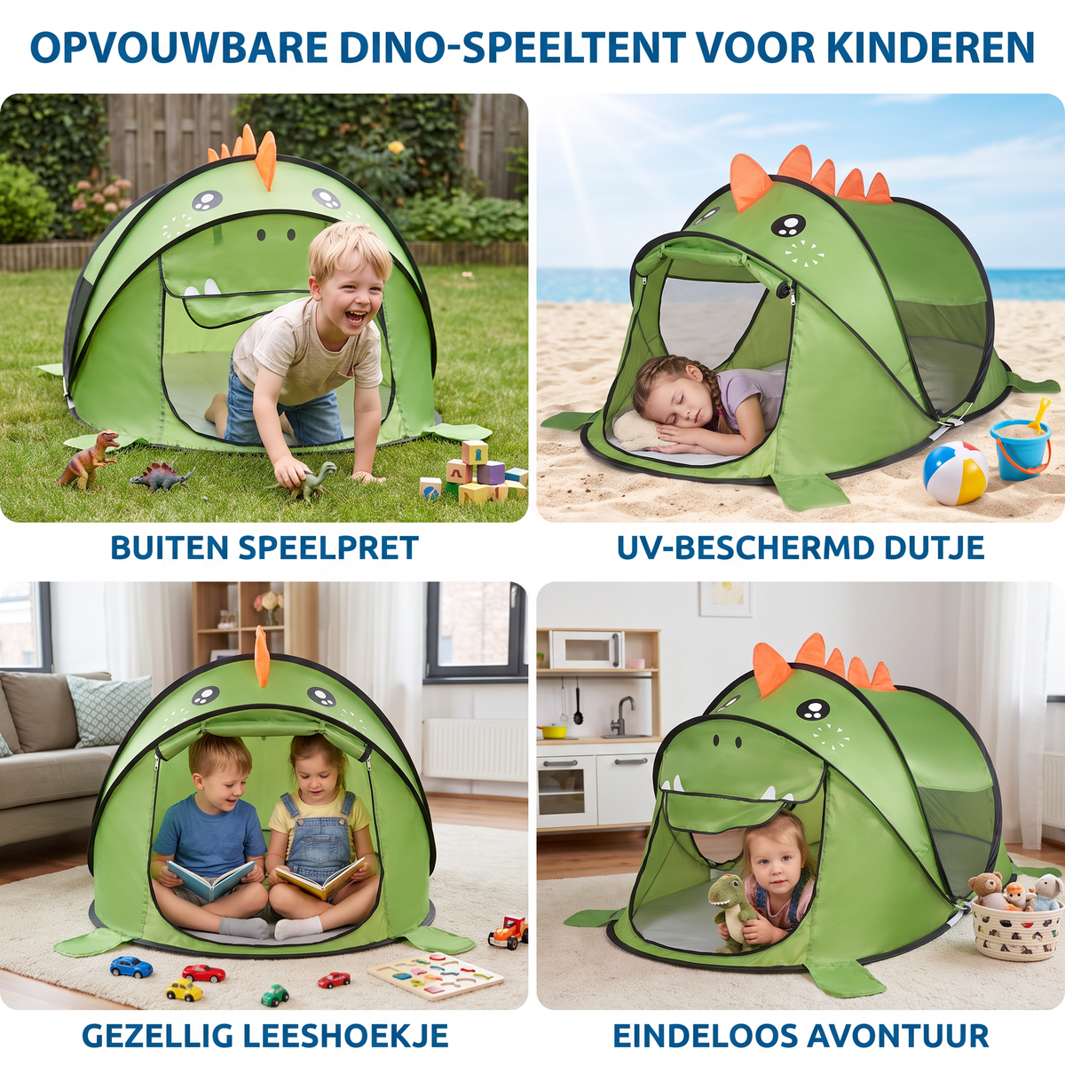 Opvouwbare Dino-Speeltent voor Kinderen – Perfect voor Warme Dagen & Gezellige Speeluren
