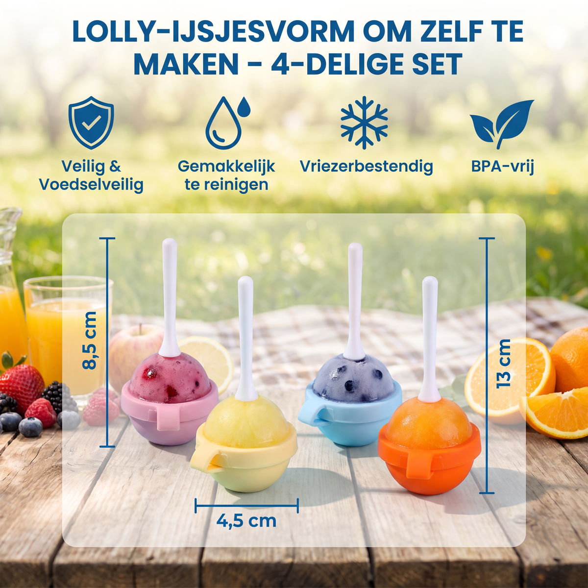 Lolly-ijsjesvorm om Zelf te Maken – 4-delige Set