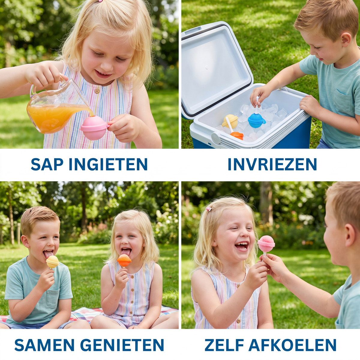 Lolly-ijsjesvorm om Zelf te Maken – 4-delige Set