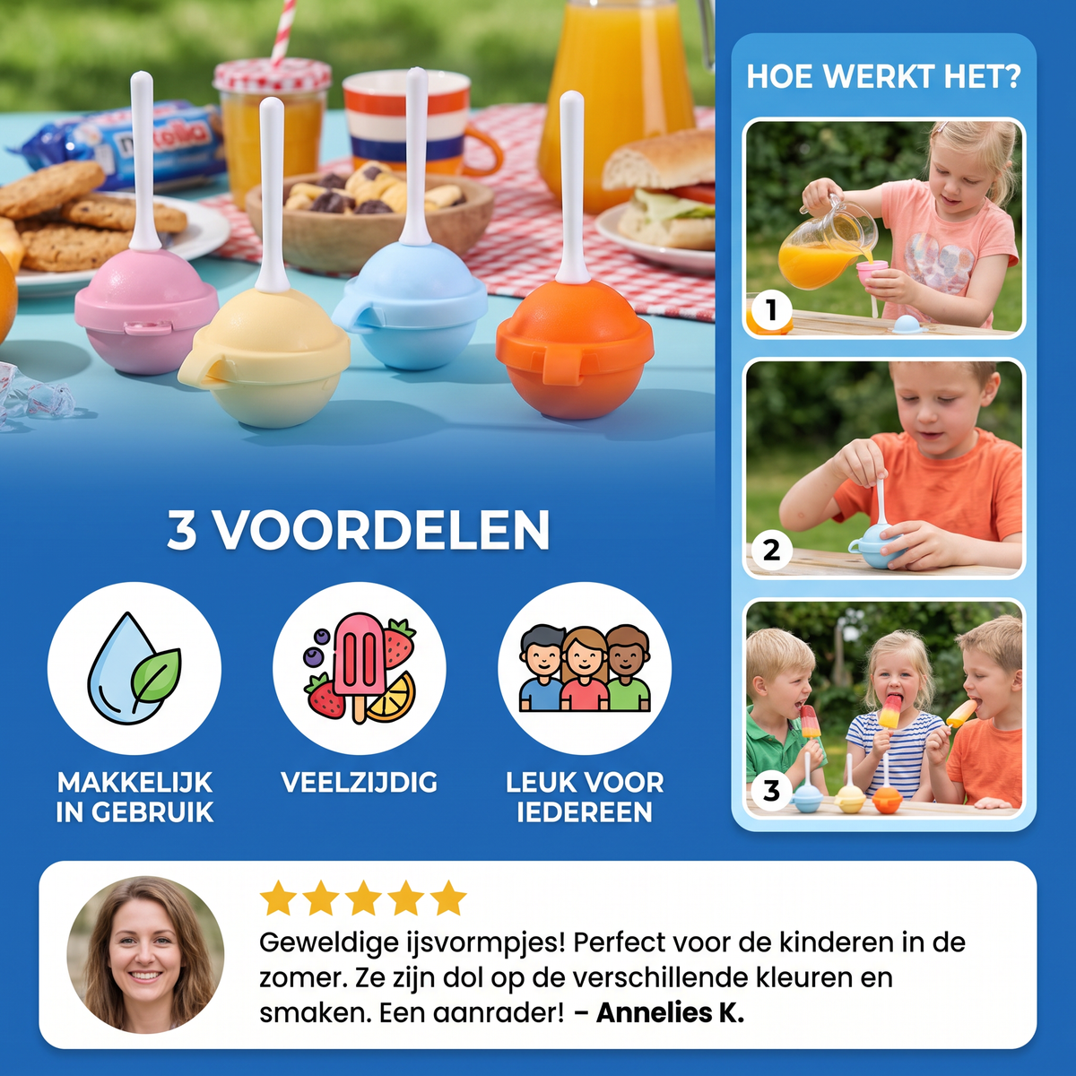Lolly-ijsjesvorm om Zelf te Maken – 4-delige Set