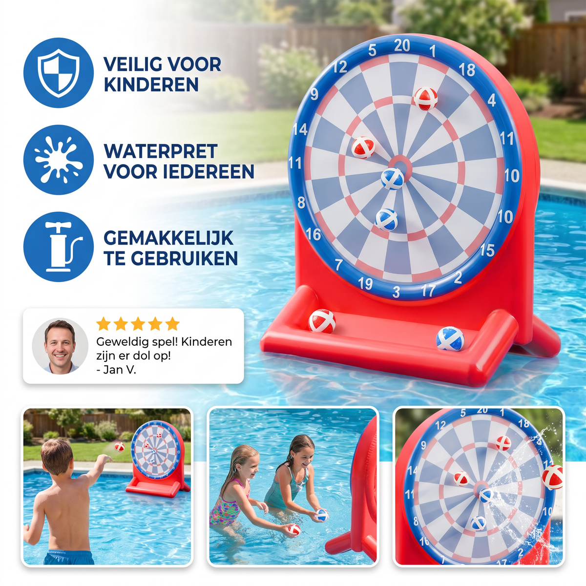 Opblaasbaar Water-Doelspel met Darts – Outdoor Werpspel voor de Tuin
