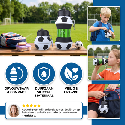 Opvouwbare & Duurzame Siliconen Voetbaldrinkfles