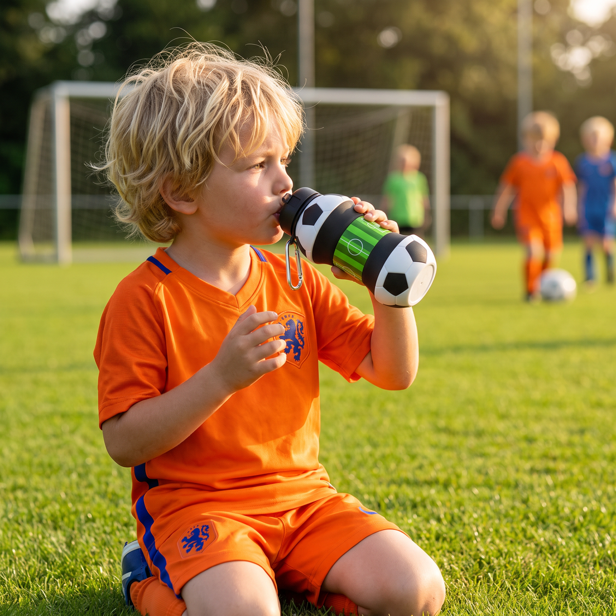 Opvouwbare & Duurzame Siliconen Voetbaldrinkfles